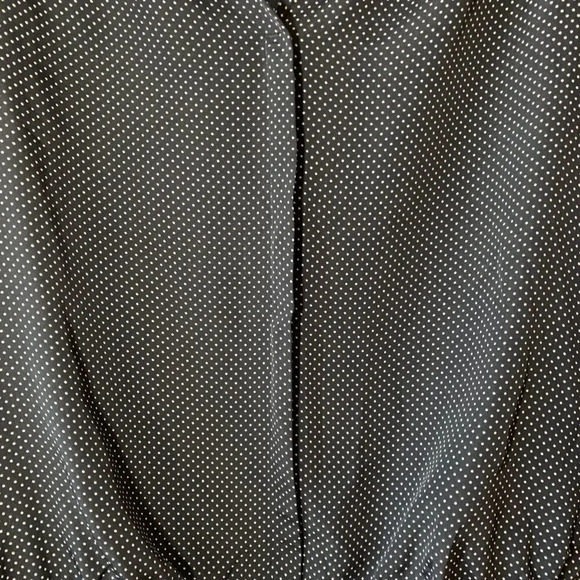 Ann Taylor Navy Microdot Popover Tunic Lace Woman’s Size Small Spring Top Preppy - Picture 6 of 10